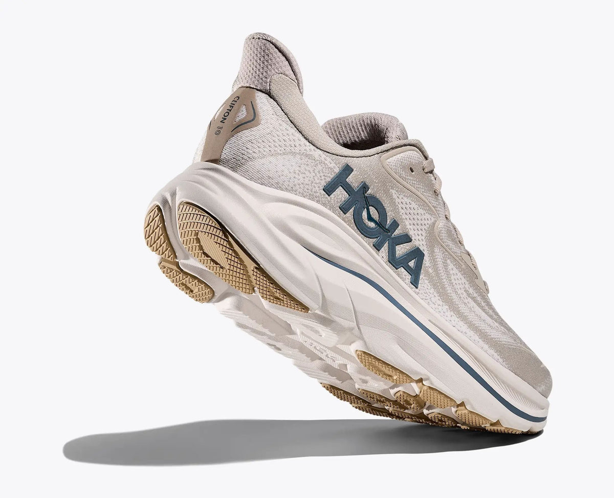 HOKA Clifton 10 Women's Men's Shoes | Beige & Dark Blue Mesh Running Sneakers