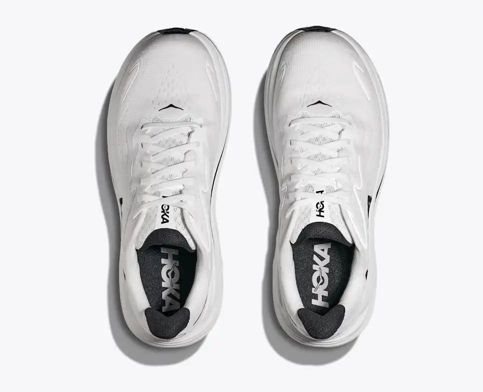 HOKA Clifton 10 Women's Men's Shoes | White & Black Mesh Running Sneakers