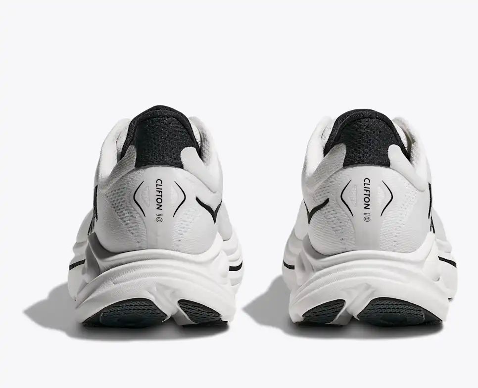 HOKA Clifton 10 Women's Men's Shoes | White & Black Mesh Running Sneakers