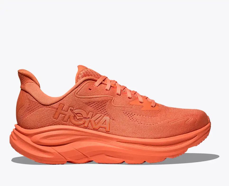 HOKA Clifton 10 Women's Men's Shoes | All Orange Mesh Running Sneakers