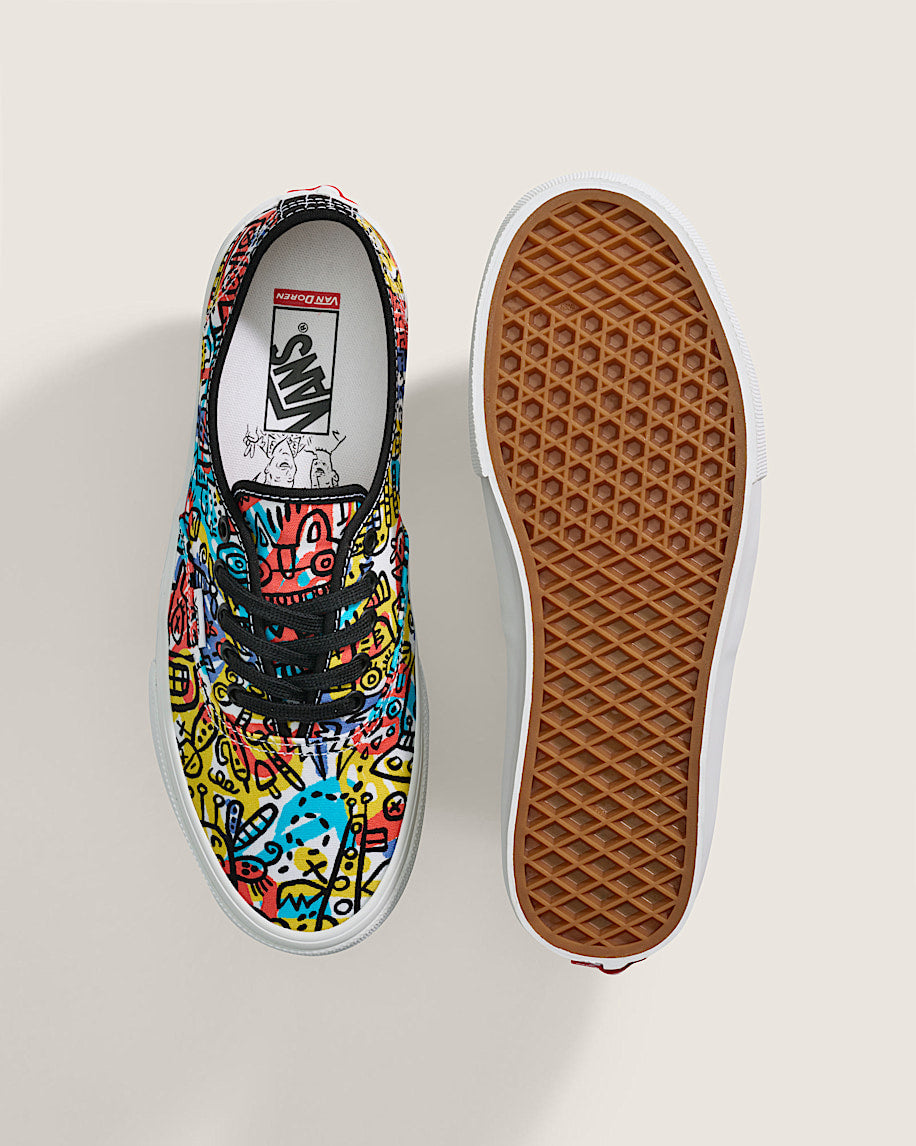 Vans Authentic Multicolor Graffiti Print slip on shoes mens vans womens vans shoes slip on