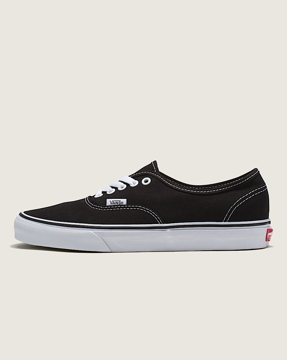 Vans Authentic Black Canvas White Stitching slip on shoes mens vans womens vans shoes slip on