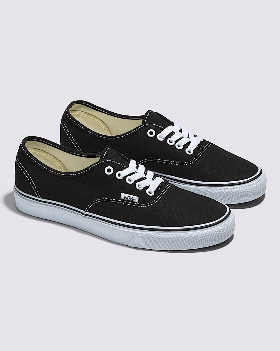 Vans Authentic Black Canvas White Stitching slip on shoes mens vans womens vans shoes slip on