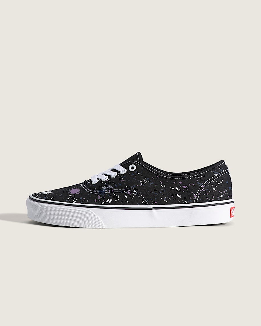 Vans Authentic Black Purple White Paint Splatter slip on shoes mens vans womens vans shoes slip on
