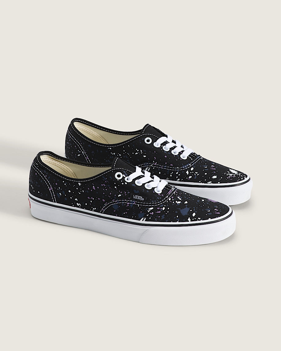Vans Authentic Black Purple White Paint Splatter slip on shoes mens vans womens vans shoes slip on