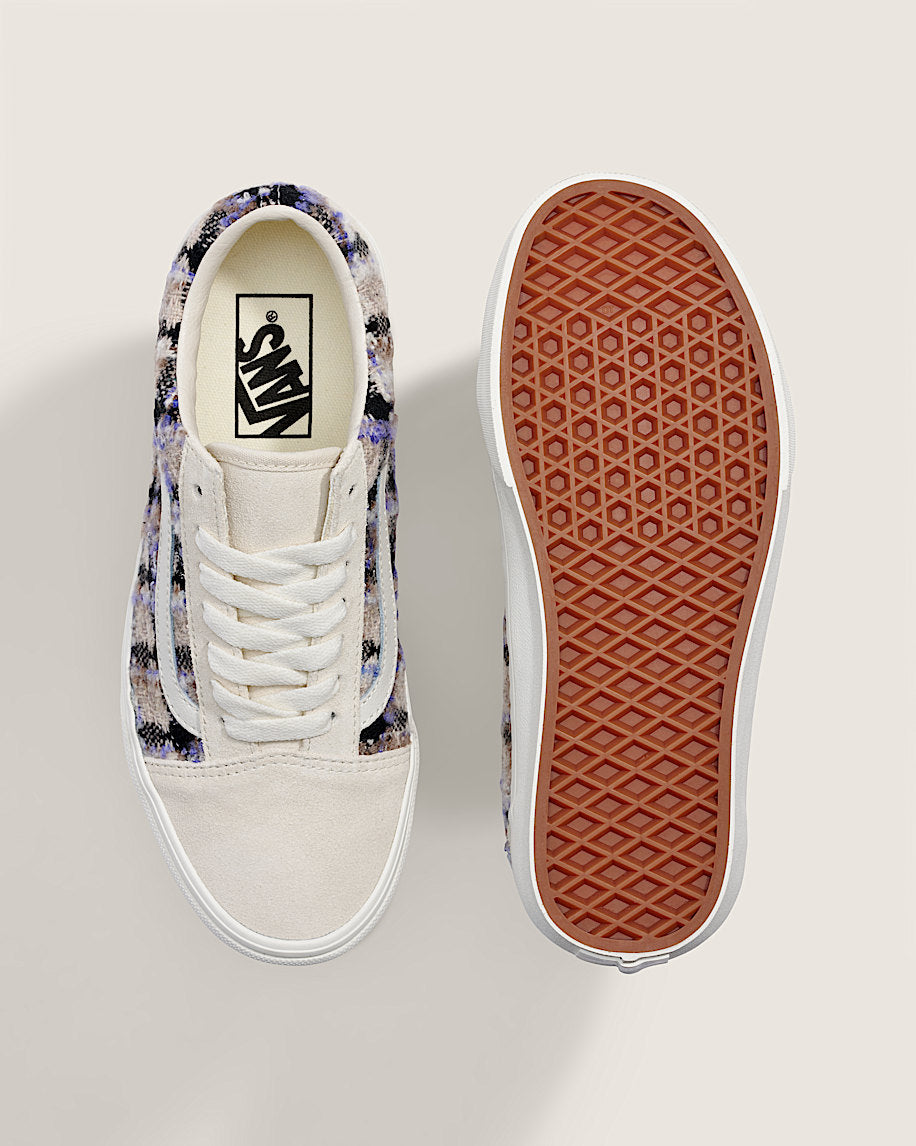 Vans Old Skool Cream Purple Plaid Tweed slip on shoes mens vans womens vans shoes slip on