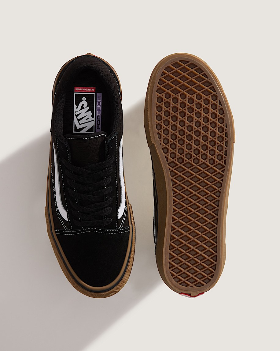 Vans Old Skool Black White Gum Sole slip on shoes mens vans womens vans shoes slip on