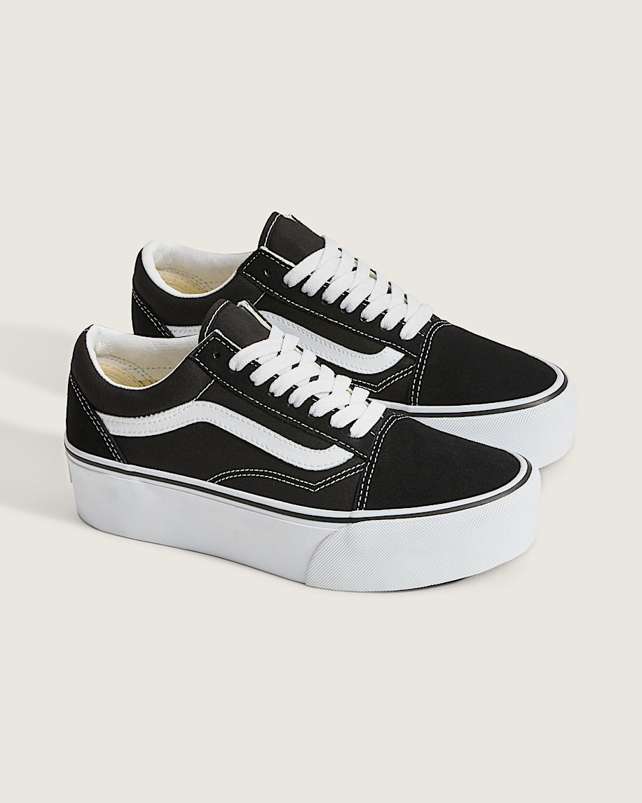 Vans Old Skool Stackform Black White slip on shoes mens vans womens vans shoes slip on