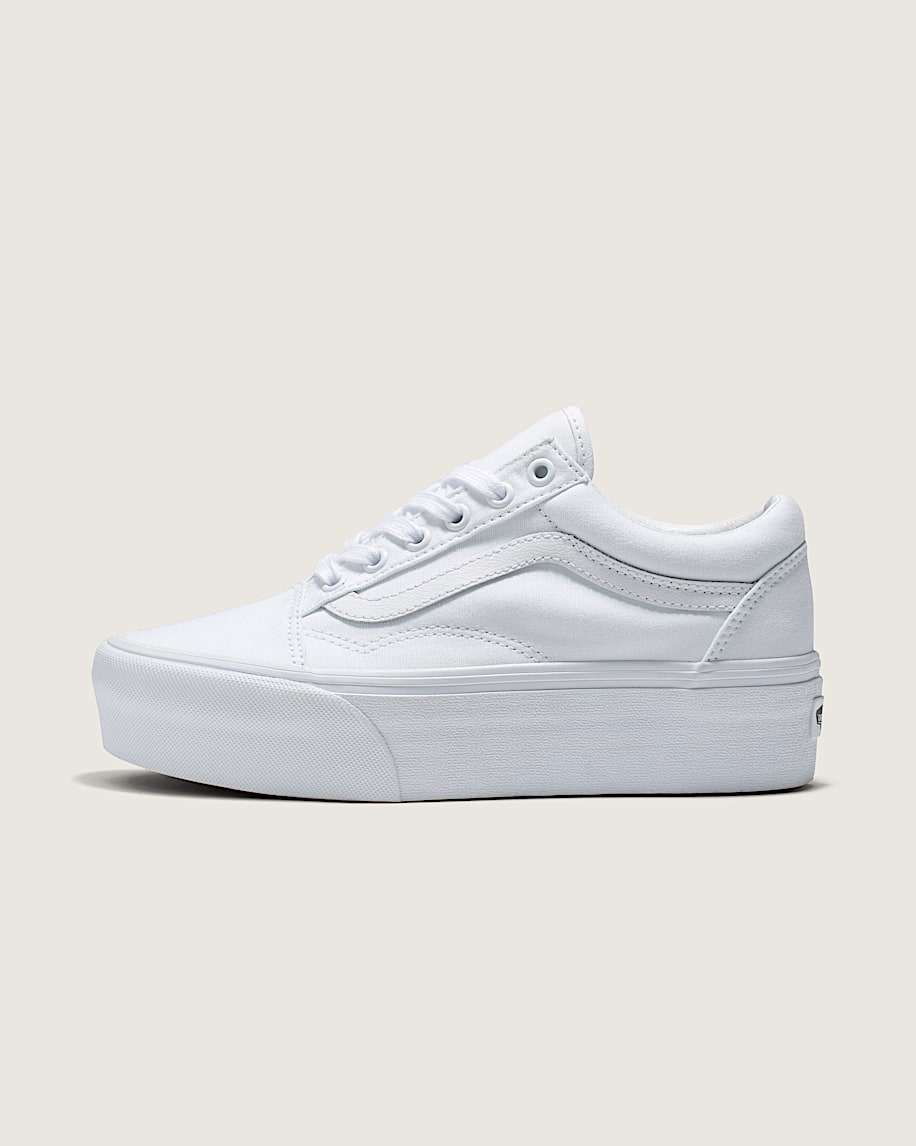 Vans Old Skool Stackform True White slip on shoes mens vans womens vans shoes slip on