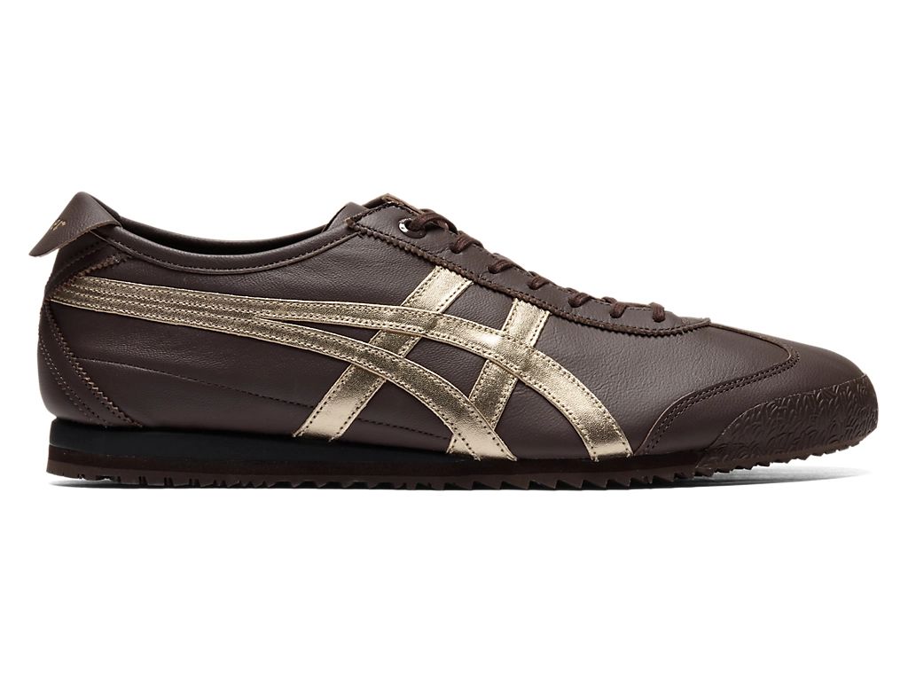 Onitsuka Tiger Mexico 66 Unisex Sneakers – Dark Brown / Gold  running shoes women asics mens shoes