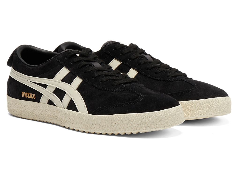 Onitsuka Tiger Mexico 66 Unisex Sneakers – Black Suede & Cream  running shoes women asics mens shoes