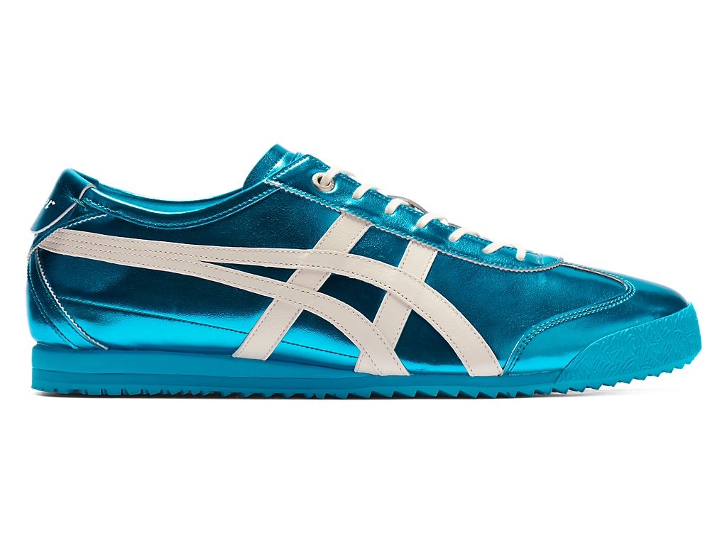 Onitsuka Tiger Mexico 66 Unisex Sneakers – Metallic Blue White Stripe  running shoes women asics mens shoes