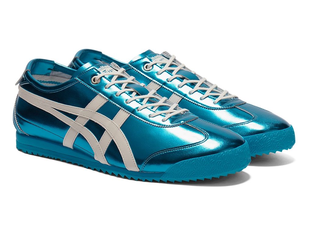 Onitsuka Tiger Mexico 66 Unisex Sneakers – Metallic Blue White Stripe  running shoes women asics mens shoes