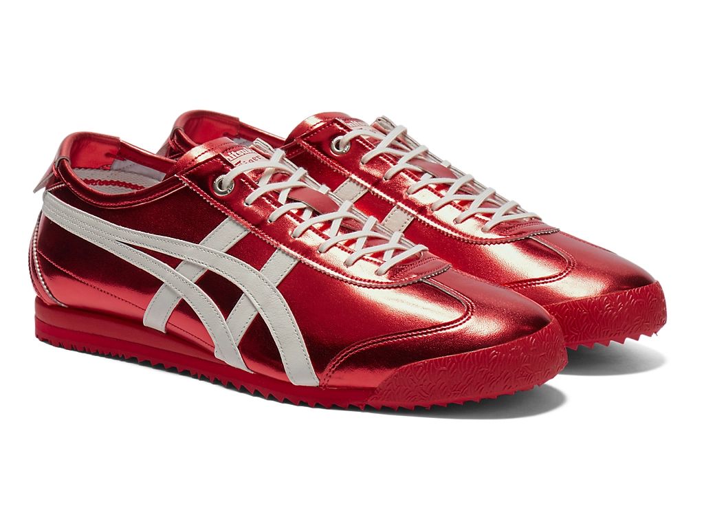 Onitsuka Tiger Mexico 66 Unisex Sneakers – Metallic Red White Stripe  running shoes women asics mens shoes