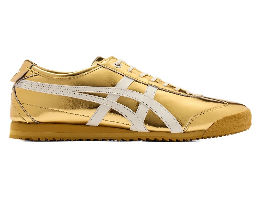 Onitsuka Tiger Mexico 66 Unisex Sneakers – Full Metallic Gold White Stripe  running shoes women asics mens shoes