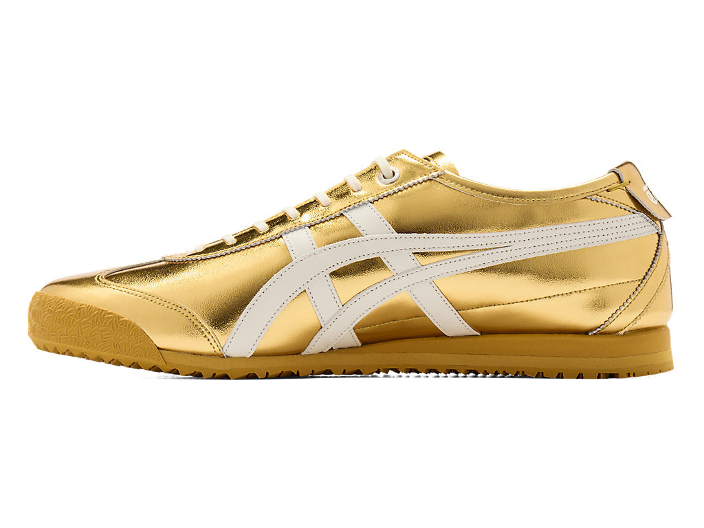 Onitsuka Tiger Mexico 66 Unisex Sneakers – Full Metallic Gold White Stripe  running shoes women asics mens shoes