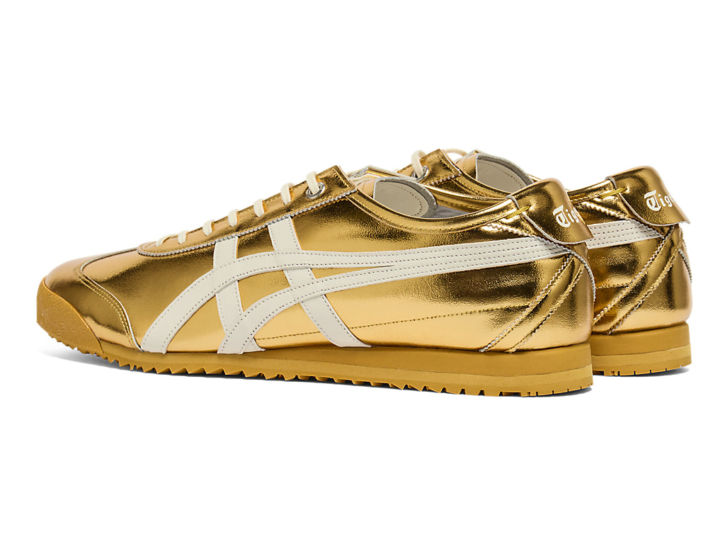 Onitsuka Tiger Mexico 66 Unisex Sneakers – Full Metallic Gold White Stripe  running shoes women asics mens shoes