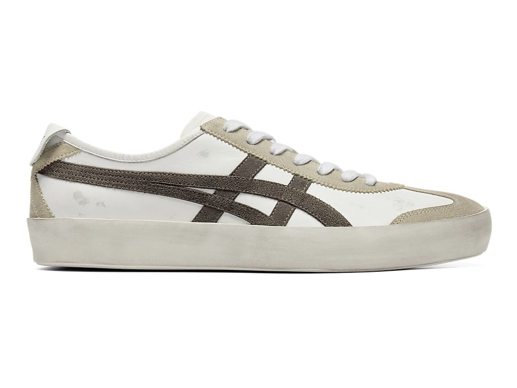 Onitsuka Tiger Mexico 66 Unisex Sneakers – Vintage White Taupe Brown Stripe  running shoes women asics mens shoes