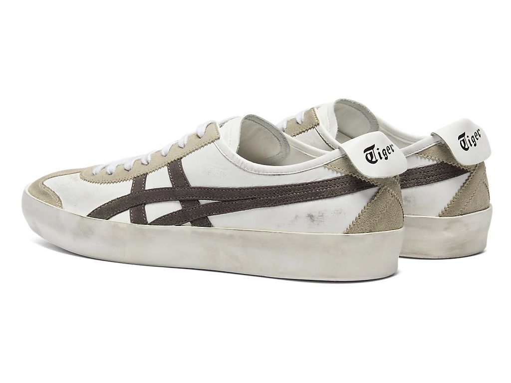 Onitsuka Tiger Mexico 66 Unisex Sneakers – Vintage White Taupe Brown Stripe  running shoes women asics mens shoes