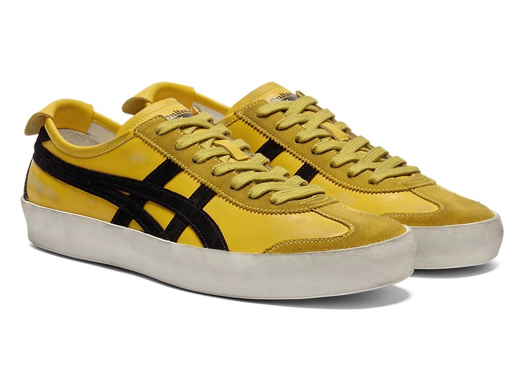 Onitsuka Tiger Mexico 66 Unisex Sneakers – Vintage Yellow Black Stripe  running shoes women asics mens shoes