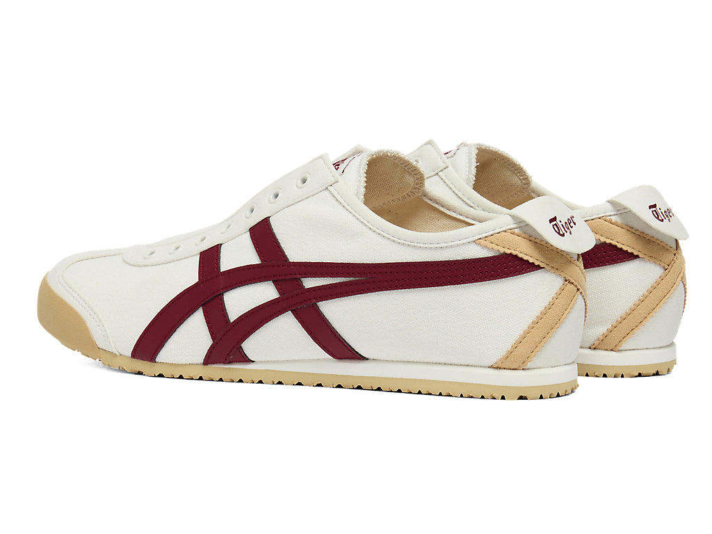 Onitsuka Tiger Mexico 66 Slip-On Unisex Sneakers – Cream Burgundy Stripe  running shoes women asics mens shoes