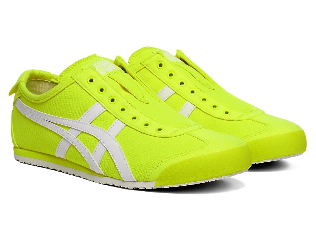 Onitsuka Tiger Mexico 66 Slip-On Unisex Sneakers – Neon Green White Stripe  running shoes women asics mens shoes