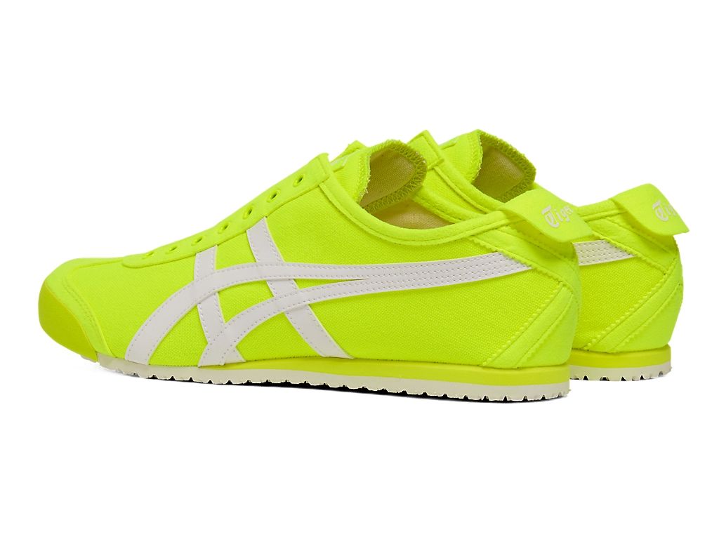 Onitsuka Tiger Mexico 66 Slip-On Unisex Sneakers – Neon Green White Stripe  running shoes women asics mens shoes