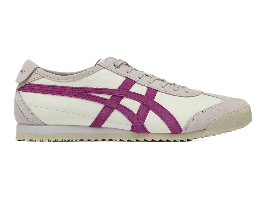 Onitsuka Tiger Mexico 66 Unisex Sneakers – Cream Light Gray Purple Stripe  running shoes women asics mens shoes