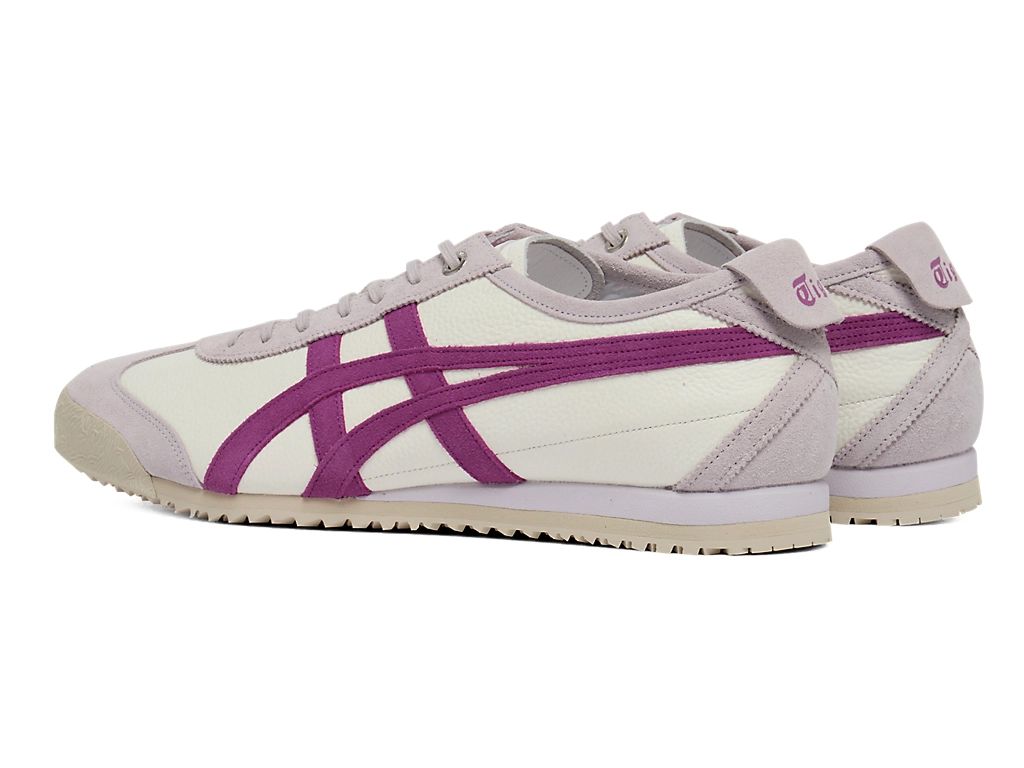 Onitsuka Tiger Mexico 66 Unisex Sneakers – Cream Light Gray Purple Stripe  running shoes women asics mens shoes