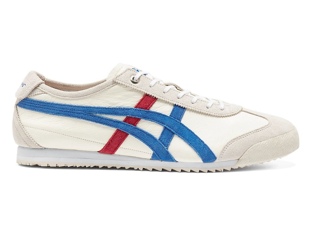 Onitsuka Tiger Mexico 66 Unisex Sneakers – Cream Blue Red Stripe  running shoes women asics mens shoes