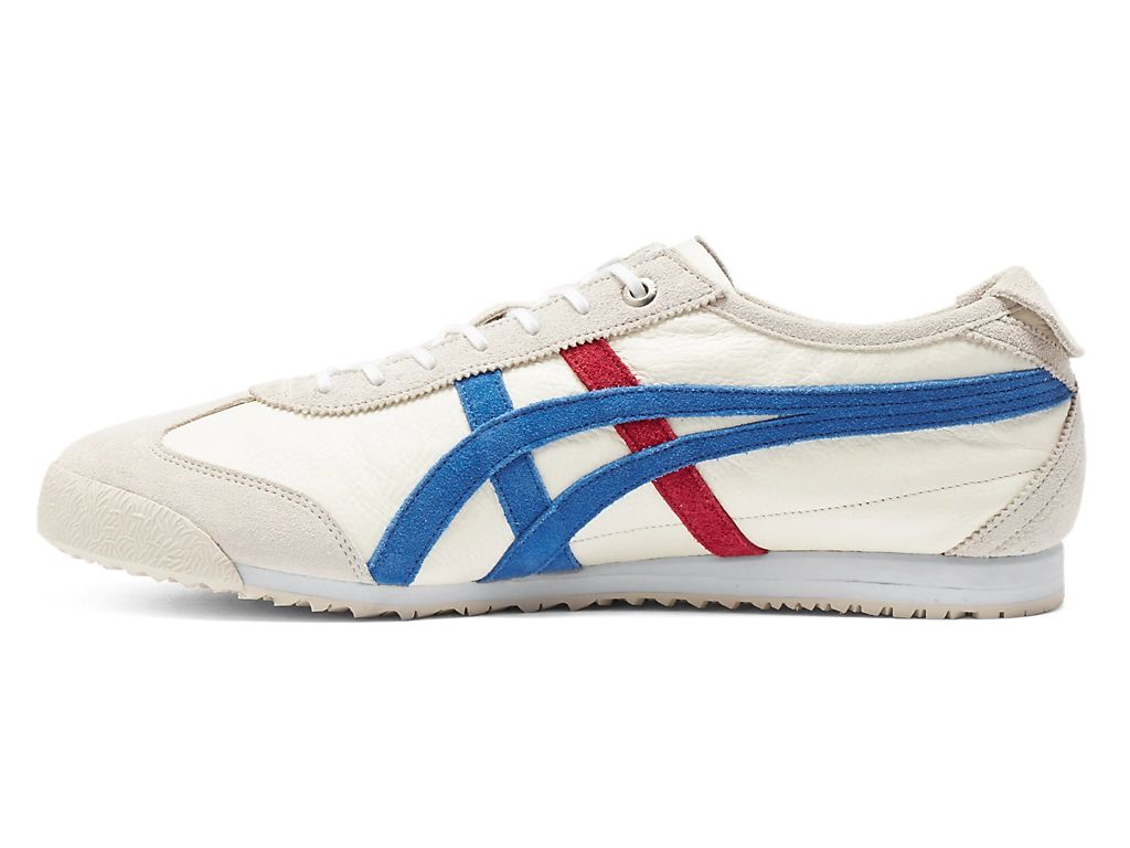Onitsuka Tiger Mexico 66 Unisex Sneakers – Cream Blue Red Stripe  running shoes women asics mens shoes