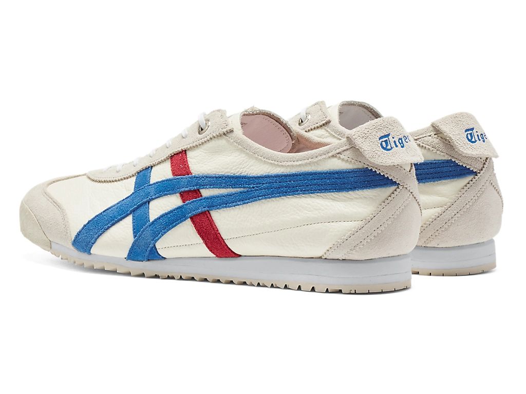 Onitsuka Tiger Mexico 66 Unisex Sneakers – Cream Blue Red Stripe  running shoes women asics mens shoes
