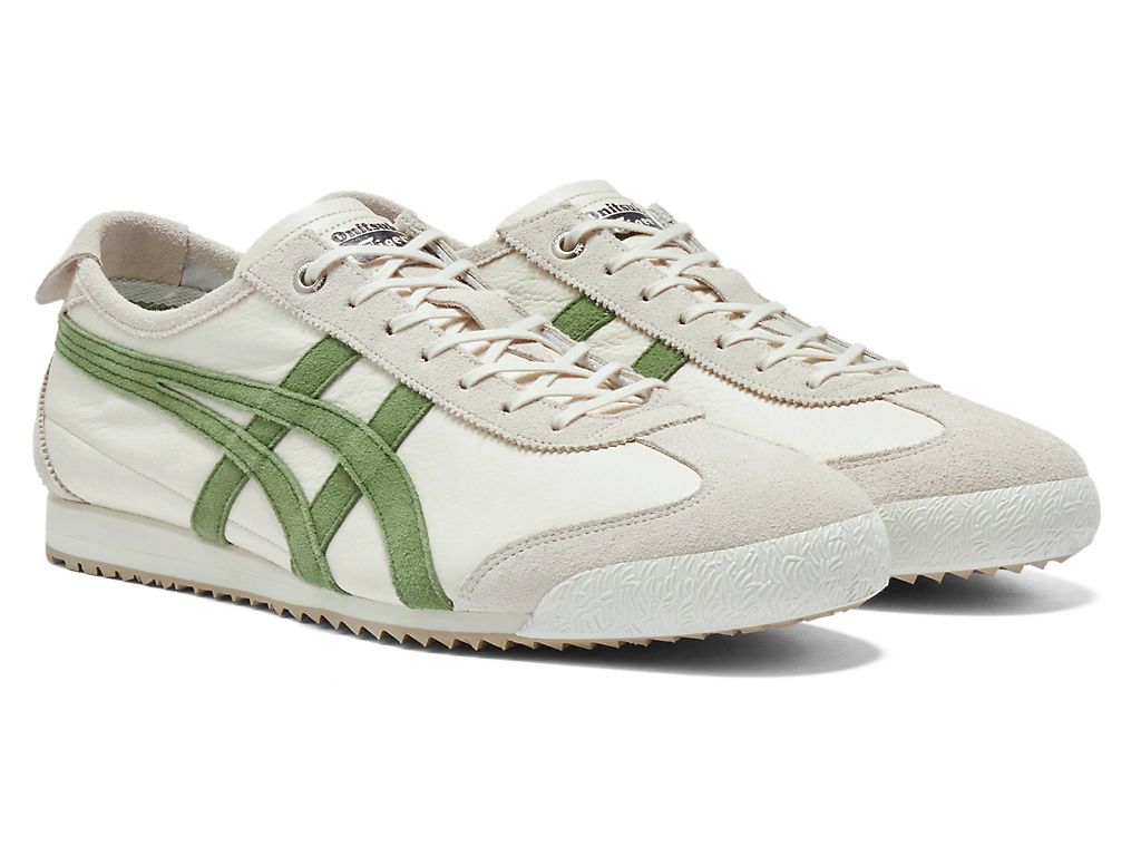 Onitsuka Tiger Mexico 66 Unisex Sneakers – Cream Green Stripe  running shoes women asics mens shoes