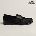 Hermès Black Leather Loafer with H Buckle