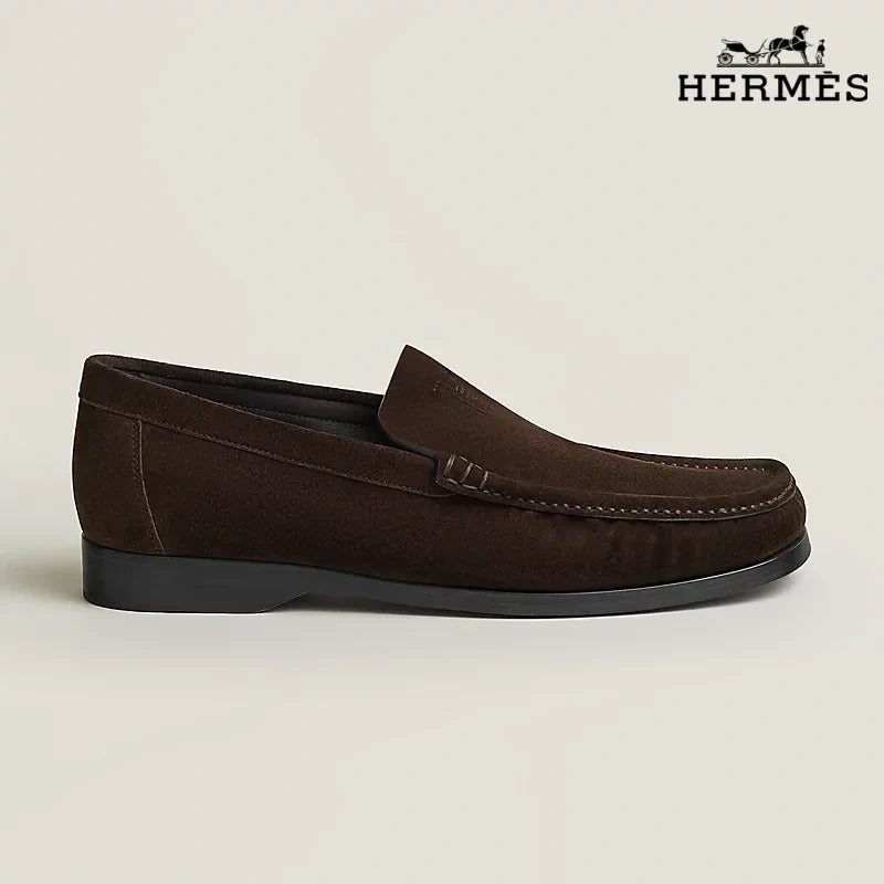 Hermès Dark Brown Suede Loafer