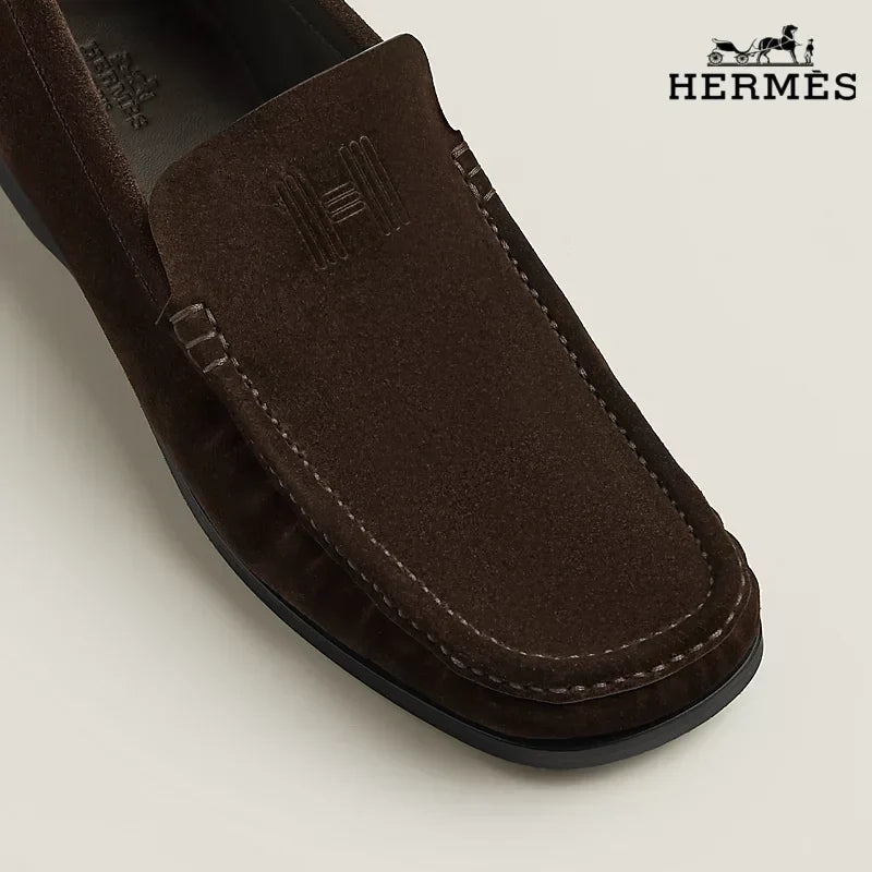 Hermès Dark Brown Suede Loafer