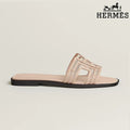 Hermès Nude Mesh Slide Sandals with H Cutout