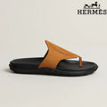 Hermès  female slides Tan Suede Thong Slide Sandals