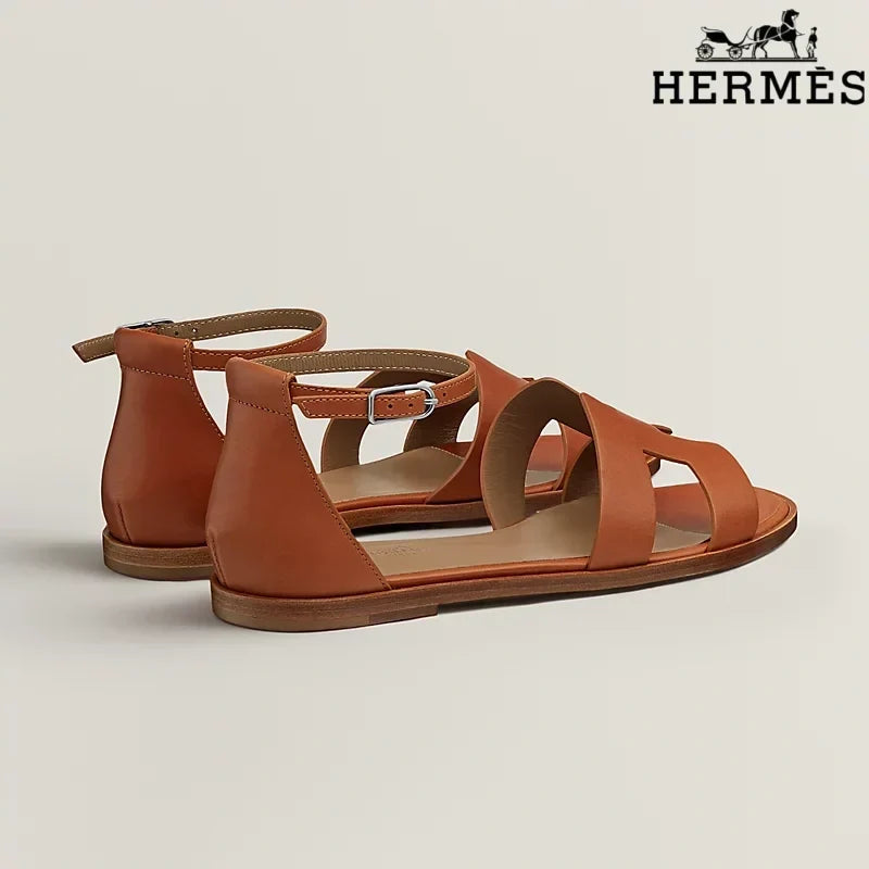 Hermès Oran Leopard Print Flat Sandal