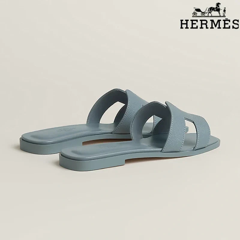 Hermès Oran Light Blue Flat Sandals