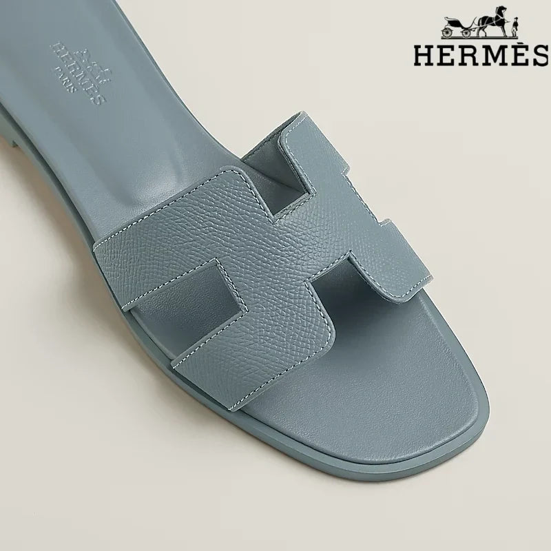 Hermès Oran Light Blue Flat Sandals
