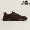 Hermès Dark Brown Perforated Sneakers