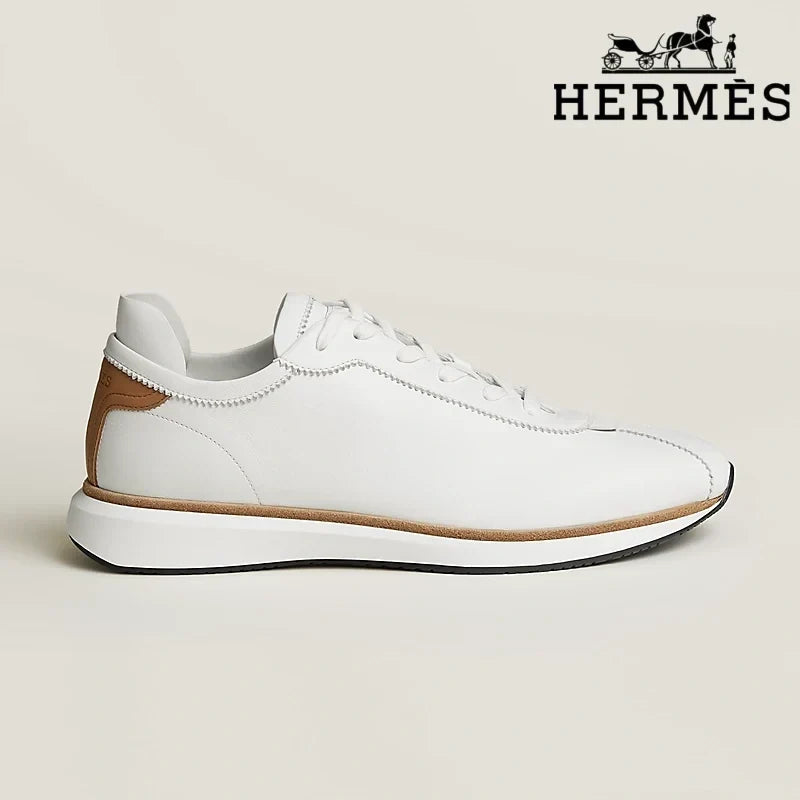 Hermès   womens shoes men sneaker White Leather Low Top Sneakers