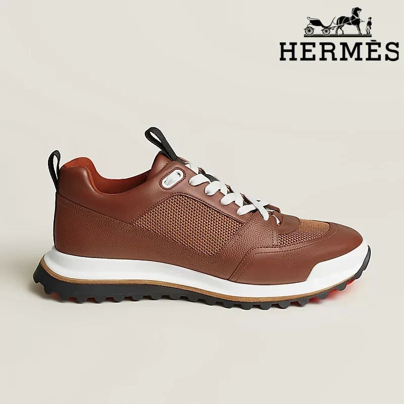 Hermès Grey Canvas Low Top Sneakers