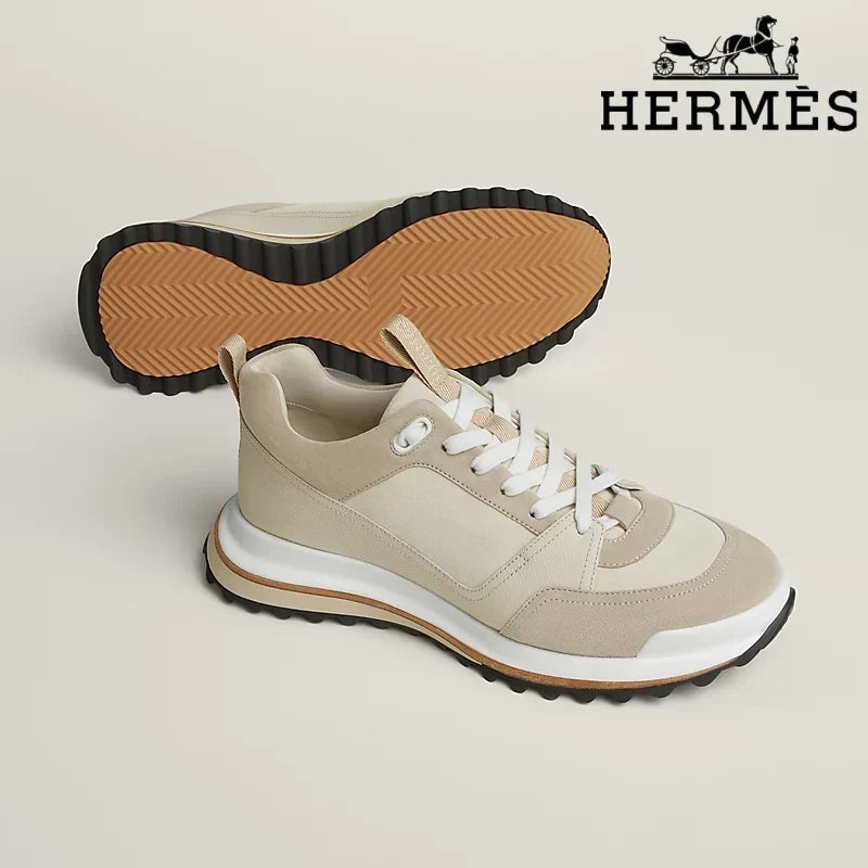 Hermès Beige Suede Hiking Sneakers