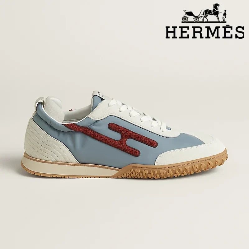 Hermès womens shoes men sneaker Trail Light Blue White Red Sneaker