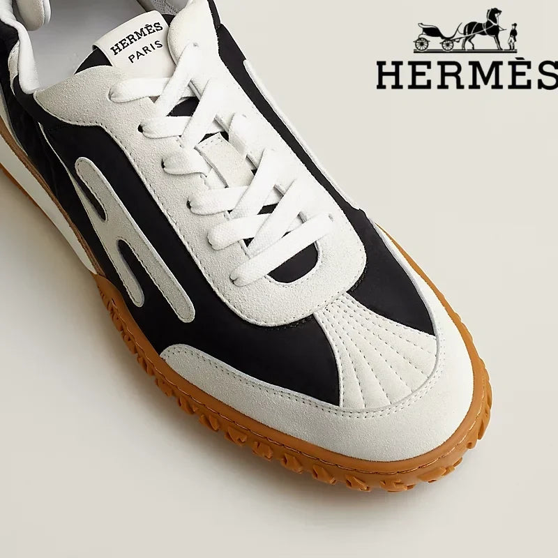 Hermès Black And White Mix Material Sneaker