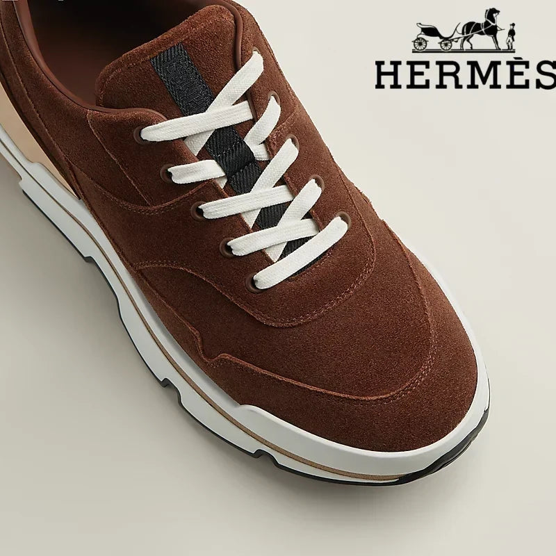 Hermès Brown Suede Platform Sneaker