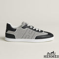 Hermès Black and Grey Canvas Leather Sneakers