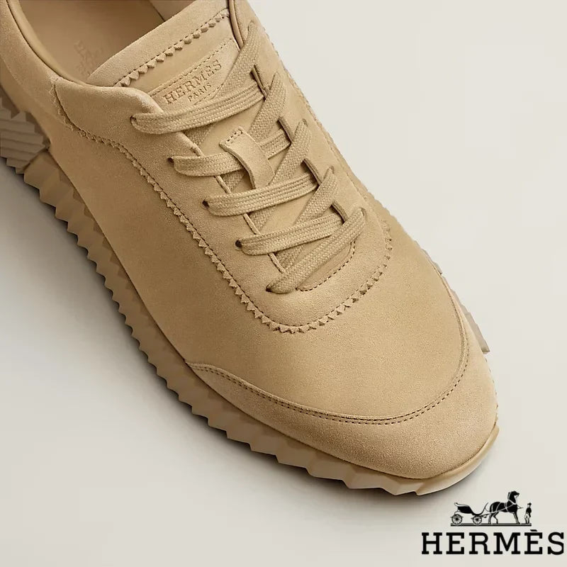 Hermès Beige Suede Platform Sneakers